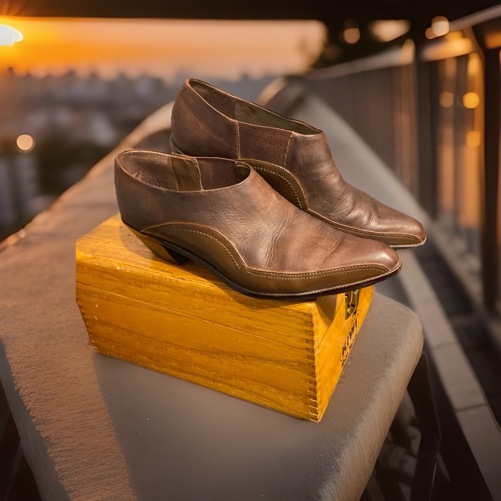 Amanda Smith Brown Leather Boot Shoes Size 7‎ M Brazil Brown